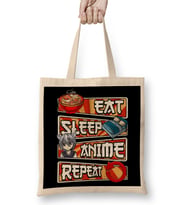 Eat Sleep Anime Repeat Cute Anime Obsessed 01 Bez Çanta Uzun Saplı