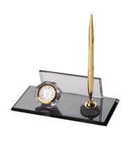 DAİAMOND KRİSTAL FÜME ALTIN SET DESENLİ OFİS MASA ÜSTÜ İSİMLİĞİ HEDİYELİK MASA İSİMLİĞİ 534-533 (Altın)