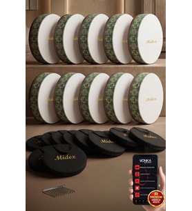 Midex BR-410X 10'lu Bendir Def Toptan Paket Akort Ayarlı EL Tutma Oyuklu Çantalı