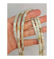 Bileklik Boy Amazonit Taşı Silindir Kesim 5.5x7.5mm Yarım Dizi (49318) (18CM UZUNLUĞUNDADIR)