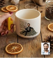 Kişiye Özel Karikatürlü Erkek Patron T Kupa Doğum Günü Hediyesi