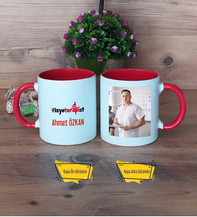 Fizyoterapist Kupa Bardak Kırmızı Fotoğraflı Tıp Bayramı Hediyesi Fizyoterapistler Günü Hediyesi
