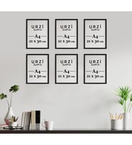 Urzi Home 6'lı 21x30 - A4 Resim & Poster & Fotoğraf & Evrak Çerçevesi (Siyah)