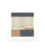 Kronos Dolap 8 Raflı 4 Çekmeceli 3 Askılı 220x59x243 Aytaşı-Antrasit/Çam