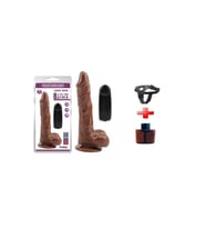 21,5 cm Belden Bağlamalı Gerçekçi Titreşimli Melez Dildo Vibratör Penis