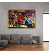 Metal Çerçeveli Yatay Cam Tablo He-Man Masters of the Universe (Gold)