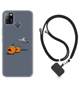 INFINIX Smart 4 5 6 Zero 8 S5 Pro Kılıf Boyun Askılı Silikon Orange Escape 1374