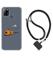 INFINIX Smart 4 5 6 Zero 8 S5 Pro Kılıf Boyun Askılı Silikon Orange Escape 1374