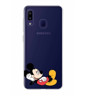 Samsung Galaxy M10s Kapak Mickey Mouse Tasarımlı Şeffaf Silikon Kılıf