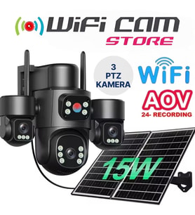 3 Kameralı 6 Motorlu WiFi Solar Kamera - AOV 7/24 Kayıt