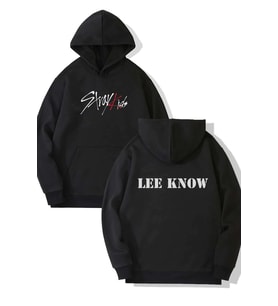 Stray Kids Lee Know Ön-Arka Baskılı Kapşonlu Sweatshirt