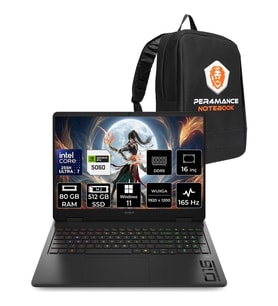 HP Omen Slim 16 Core Ultra 7 255H RTX 5060 8GB Gaming Laptop 80GB RAM 512GB SSD 16" FHD+ 165Hz Win11 Pro + Per4 Çanta CK9L3EAPN437