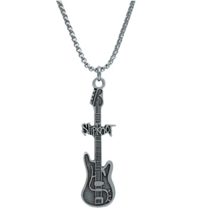 Slipknot Elektro Gitar Örme Zincir Kolye - Gümüş Kaplama - Erkek Kadın Kolye - No:1563