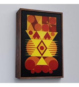 Çerçeveli Auguste Herbin - Femme Tablo (Kahverengi)