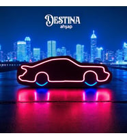 Destina Ahşap RaceCar Temalı Neon Led Aydınlatma-Neon Led Tablo - 55cm*20cm