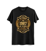 Vintage Gold Awesome Series Octaber 1987 Siyah Tshirt