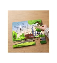 Parktaki Bank Tasarımlı 24 Parça Ahşap Çocuk Puzzle MPK1105