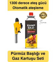 Kolay Kullanım 1300 Derece Pürmüz Seti Bütan Propan Çakmak Mangal Kamp Otomatik Ateşleme Sistemi