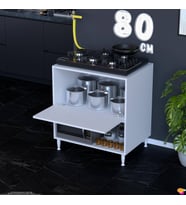 Eliusta Prex 80 cm Kapaklı Set Üstü Ocak Dolabı Fırınlık Kiler Mutfak Modülü 80x87x48 cm Beyaz