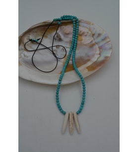 STONEAGE JEWELLERY Turkuaz Doğal Taşlı Metalsiz Kolye