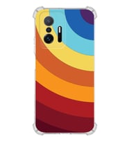 PrintiFy Xiaomi Mi 11T Uyumlu Köşe Korumalı Renk Cümbüşü A Tasarımlı Şeffaf Silikon Kılıf