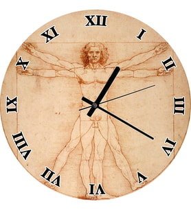Cakatablo Leonardo da Vinci Vitruvius Adamı Duvar Saati