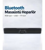 Döner Kontrol Düğmeli Rgb Işıklı Bluetooth 5.4 Hoparlör Type C Şarj Girişli Siyah