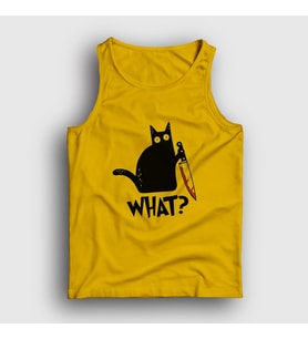 Presmono Unisex Sarı What Cat Kedi Atlet 415262tt (Sarı)