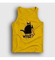 Presmono Unisex Sarı What Cat Kedi Atlet 415262tt (Sarı)