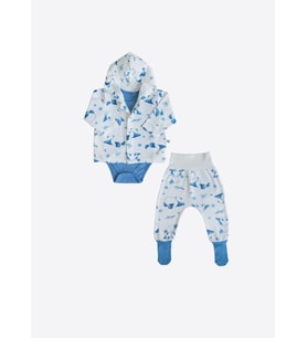 Organik Panda 3'lü Set Mavi