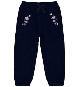 Civil Girls Büyük Çiçek Nakışlı 2-5 Yaş Pantolon - Lacivert