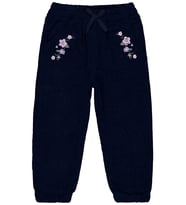Civil Girls Büyük Çiçek Nakışlı 2-5 Yaş Pantolon - Lacivert