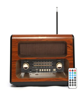 Kemai MD-1910BT Şarjlı Nostaljik Bluetooth Fm Radyo USB SD MP3 (Altın)
