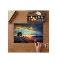 Lavanta Tarlası - Günbatımı Tasarımı 240 parça Ahşap Puzzle Ahşap Kutuda MP10670