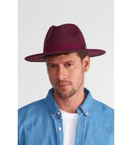 Erkek Ayarlanabilir Bordo Fedora Şapka