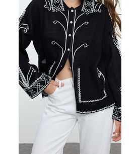 Kadın Modern Tarz Regular Polo Yaka Regular Triko Hırka