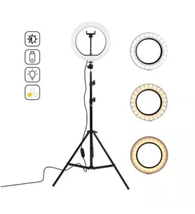 Led Işıklı Ayaklı Tripod 10 Inç Halka - Telefon Tutucu YouTuber TikTok ve 2.10 cm