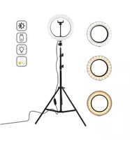 Led Işıklı Ayaklı Tripod 10 Inç Halka - Telefon Tutucu YouTuber TikTok ve 2.10 cm
