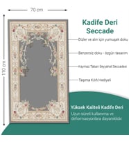 Ravabi Rug Araç İçi İşyeri Deri Taban Namazlık Çantalı Hediyelik Seyahat Seccadesi 70x110cm 21231019