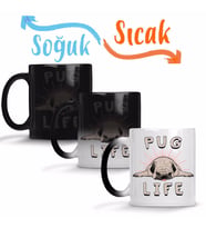 Pug Life Köpek Sihirli Kupa Bardak Porselen