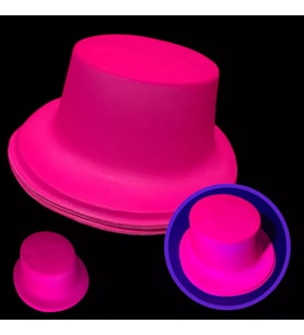 Neon Partisi Pembe Renk Plastik Fötr Şapka