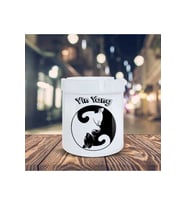 Yin Yang Denge Sembolü Baskılı Küllük Seramik Kül Tablası-17642