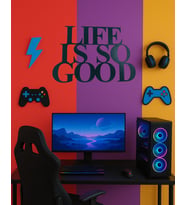 Life is So Good Ahşap  Duvar Dekorasyon Ürünü – 25x20 cm (Siyah)