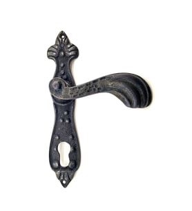 Antika Tarz Dekoratif Pirinç Mevlana Banyo Kapı Kolu - 228x48 mm, Oksit