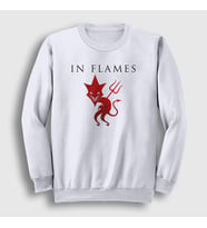Presmono Unisex Beyaz Devil In Flames Sweatshirt 83643tt (Beyaz)