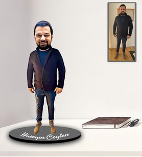 Kişiye Özel Kendin Tasarla Karikatür Ahşap Biblo Model-1