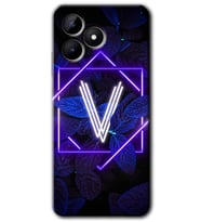 Realme C53 Kılıf HD Desen Baskılı Kılıf - Dark Neon Yaprak V Harfi