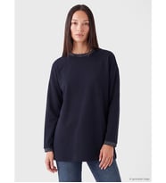 LCW EVERYDAY Lacivert Soft Touch Oversize Kadın Sweatshirt Tunik