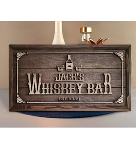 BK Gift Özel Yapım İsimli Kabartma Figür Temalı Meşe Ağacı Ahşap Bar Tablosu, Ev Dekorasyonu, Duvar Dekoru, Bar Tablo-10