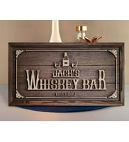 BK Gift Özel Yapım İsimli Kabartma Figür Temalı Meşe Ağacı Ahşap Bar Tablosu, Ev Dekorasyonu, Duvar Dekoru, Bar Tablo-10